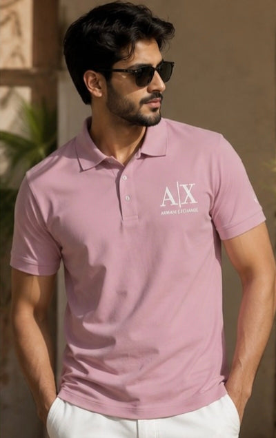 Men's Dark Forest Green AX Logo Polo T-Shirt