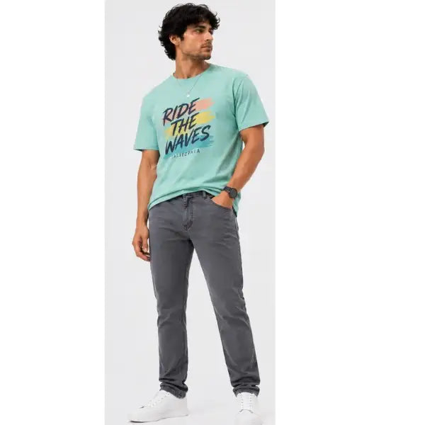 Men's Slate Grey Slim Fit Stretch Denim Jeans