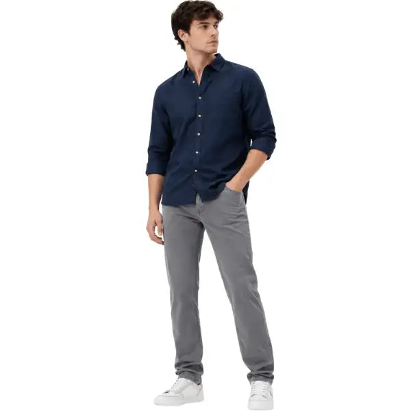 Men's Ash Grey Slim Fit Stretch Denim Jeans