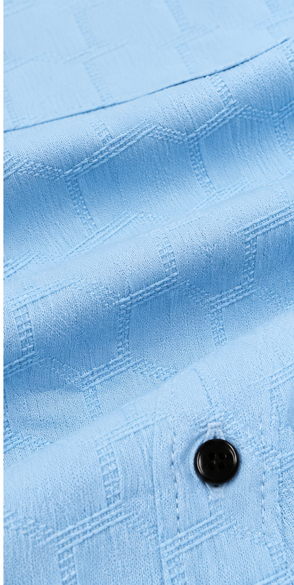 Boys Sky Blue Textured Casual Shirt