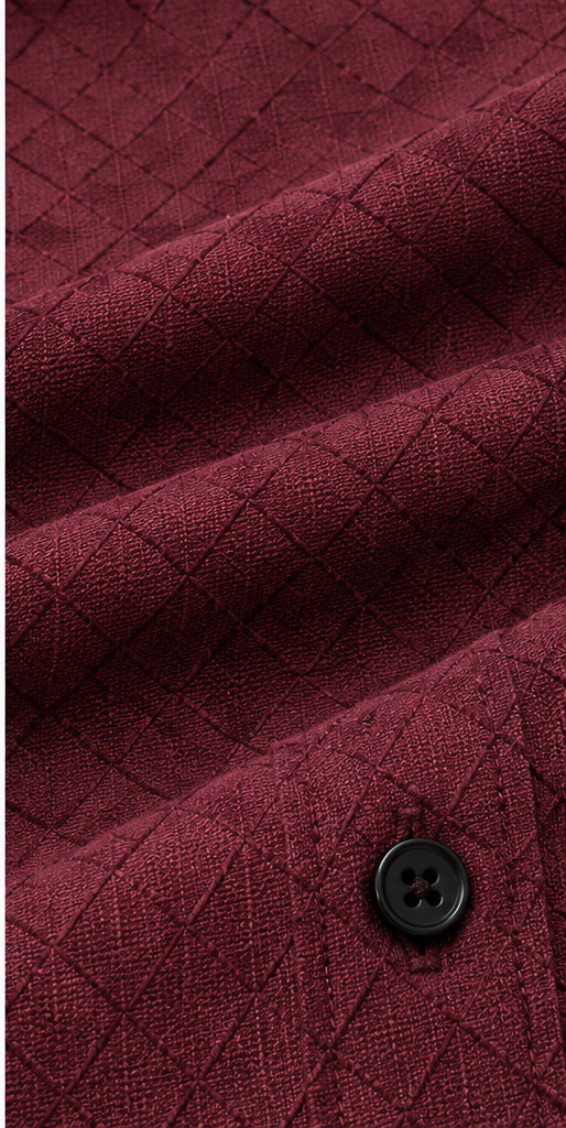 Boys Maroon Textured Full Sleeve Casual Shirt for Kids