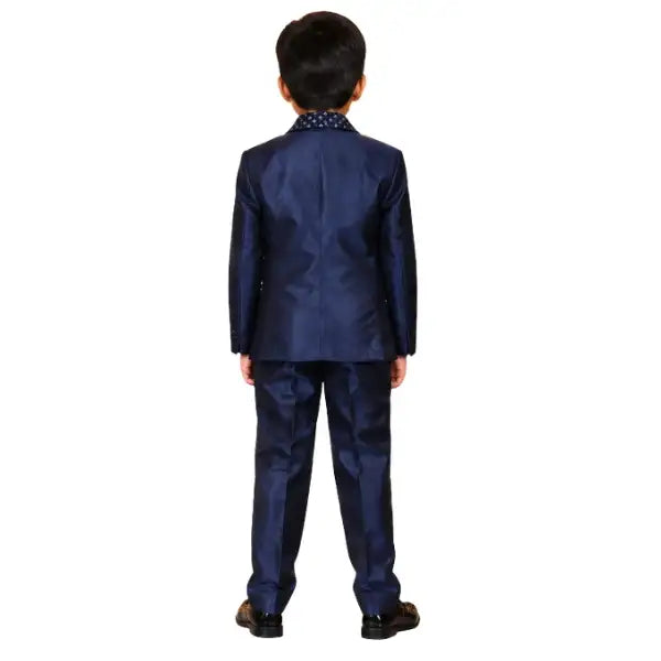 Boys Navy Blue 5 Piece Formal Suit for wedding and party wear