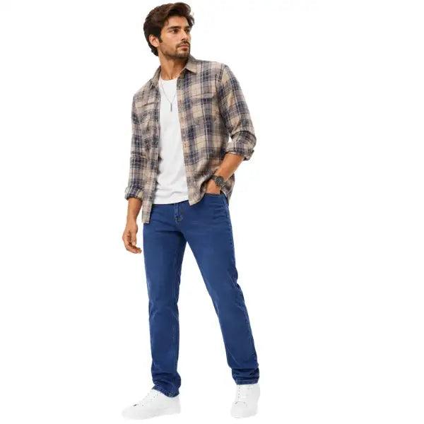 Men's Vintage Indigo Slim Fit Stretch Denim Jeans