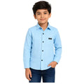 Boys Sky Blue Textured Casual Shirt