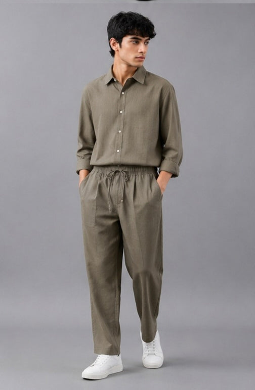 Men’s Premium Black Co-ord Set – Relaxed Fit Shirt & Trouser