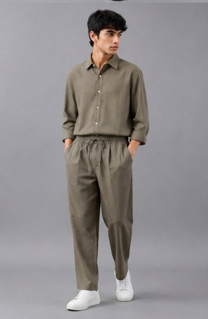 Men’s Premium Black Co-ord Set – Relaxed Fit Shirt & Trouser