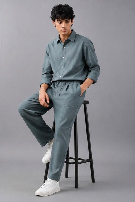 Men’s Premium Black Co-ord Set – Relaxed Fit Shirt & Trouser