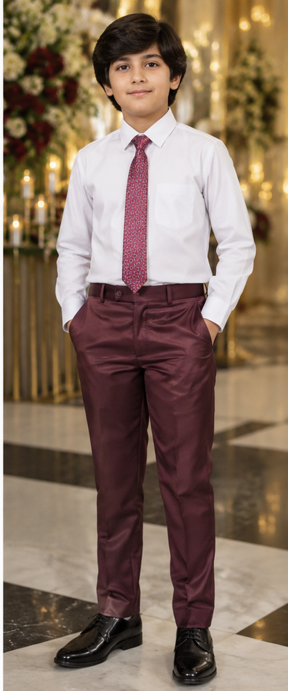 Boys Wine 5 Piece Formal Suit