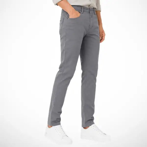 Men's Steel Grey Slim Fit Stretch Denim Jeans