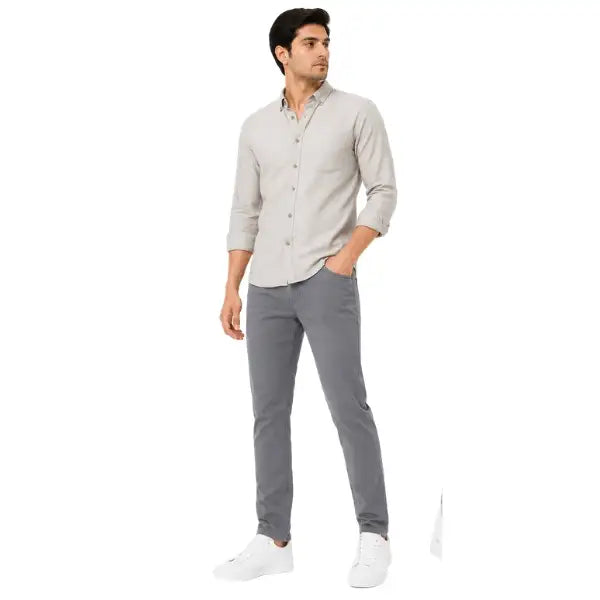 Men's Steel Grey Slim Fit Stretch Denim Jeans