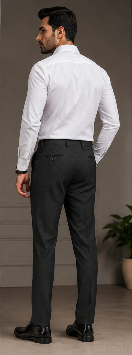 Men's Charcoal Black Formal Pant for Office Wear