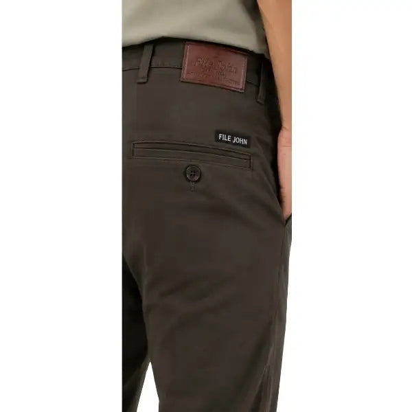 Men's Coffee Brown Slim Fit Cotton Stretch Pants