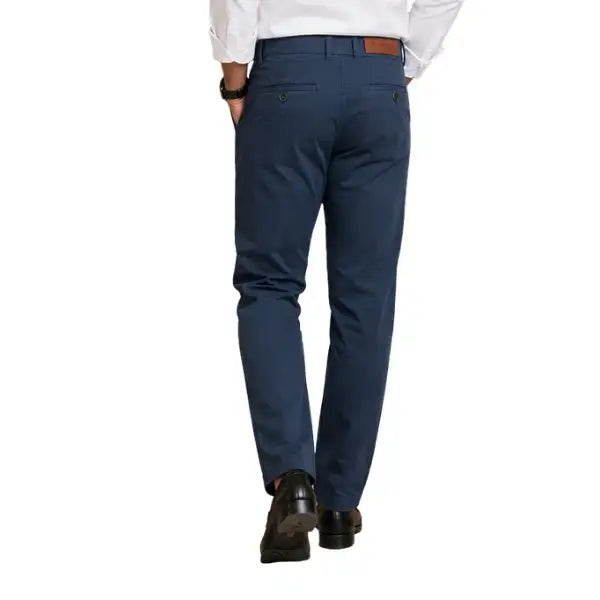 Men S Navy Blue Slim Fit Cotton Pant